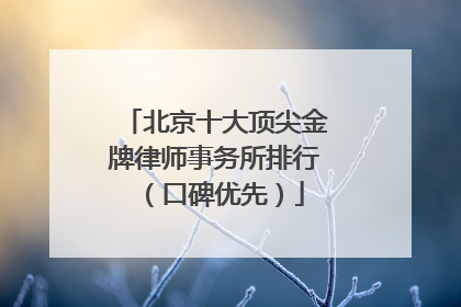 北京十大顶尖金牌律师事务所排行（口碑优先）