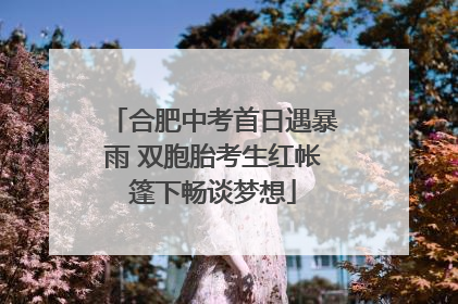 合肥中考首日遇暴雨 双胞胎考生红帐篷下畅谈梦想