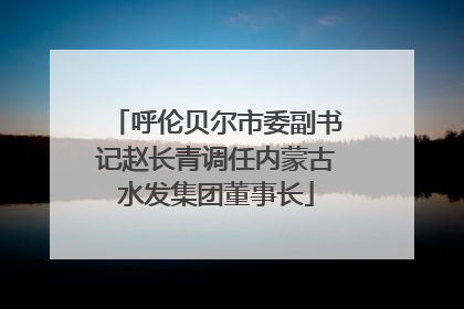 呼伦贝尔市委副书记赵长青调任内蒙古水发集团董事长