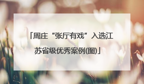 周庄“张厅有戏”入选江苏省级优秀案例(图)
