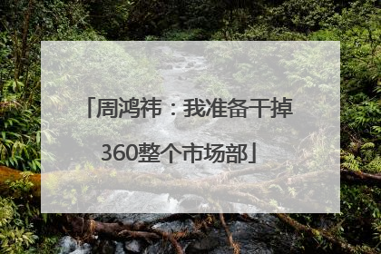 周鸿祎：我准备干掉360整个市场部
