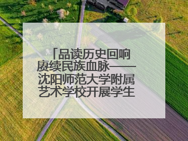 品读历史回响 赓续民族血脉——沈阳师范大学附属艺术学校开展学生主题教育活动