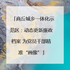 商丘城乡一体化示范区：动态更新廉政档案 为党员干部精准“画像”