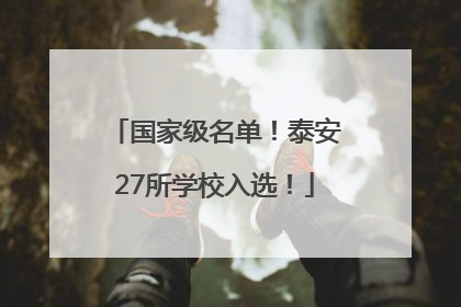 国家级名单！泰安27所学校入选！