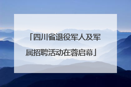 四川省退役军人及军属招聘活动在蓉启幕