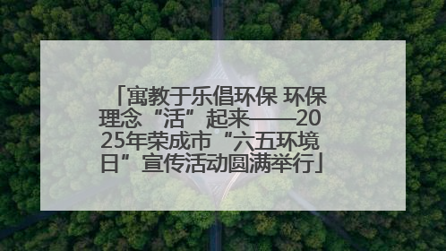 寓教于乐倡环保 环保理念“活”起来——2025年荣成市“六五环境日”宣传活动圆满举行