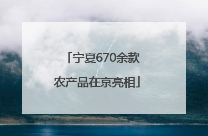 宁夏670余款农产品在京亮相