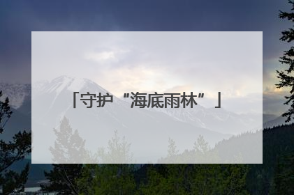 守护“海底雨林”