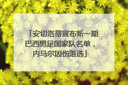 安切洛蒂宣布新一期巴西男足国家队名单，内马尔因伤落选