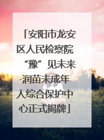 安阳市龙安区人民检察院“豫”见未来·润苗未成年人综合保护中心正式揭牌