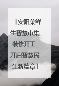 安阳菜鲜生智慧市集装修开工 开启智慧民生新篇章