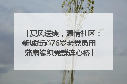 夏风送爽，温情社区：新城街道76岁老党员用蒲扇编织党群连心桥