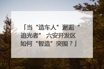 当“造车人”邂逅“追光者” 六安开发区如何“智造”突围？