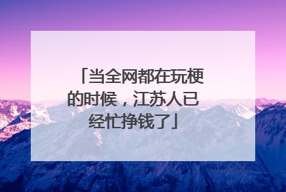 当全网都在玩梗的时候，江苏人已经忙挣钱了