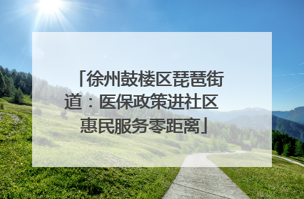 徐州鼓楼区琵琶街道：医保政策进社区 惠民服务零距离