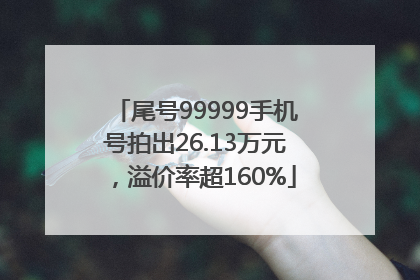尾号99999手机号拍出26.13万元，溢价率超160%