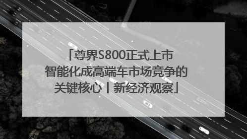 尊界S800正式上市 智能化成高端车市场竞争的关键核心丨新经济观察