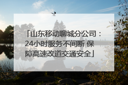 山东移动聊城分公司：24小时服务不间断 保障高速改道交通安全