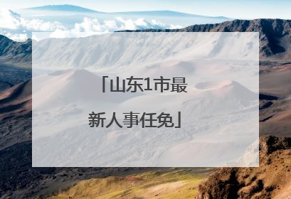 山东1市最新人事任免