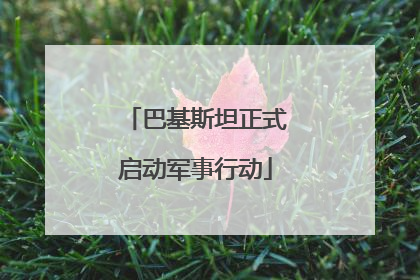 巴基斯坦正式启动军事行动
