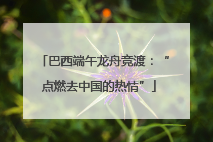 巴西端午龙舟竞渡：“点燃去中国的热情”