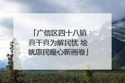 广信区四十八镇：真干真为解民忧 绘就惠民暖心新画卷