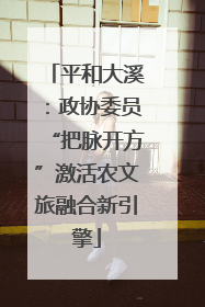 平和大溪：政协委员“把脉开方”激活农文旅融合新引擎
