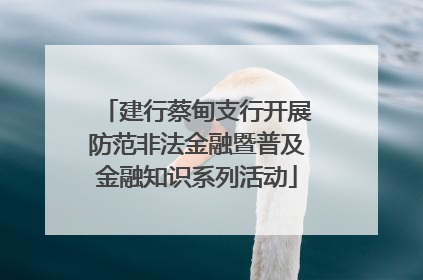 建行蔡甸支行开展防范非法金融暨普及金融知识系列活动