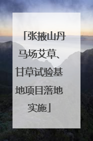 张掖山丹马场艾草、甘草试验基地项目落地实施