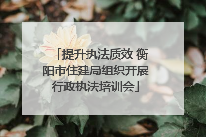 提升执法质效 衡阳市住建局组织开展行政执法培训会