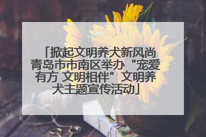 掀起文明养犬新风尚 青岛市市南区举办“宠爱有方 文明相伴”文明养犬主题宣传活动