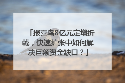 报喜鸟8亿元定增折戟，快速扩张中如何解决巨额资金缺口？