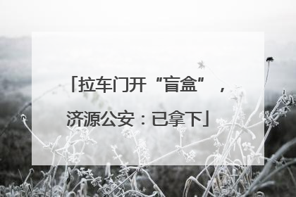 拉车门开“盲盒”，济源公安：已拿下