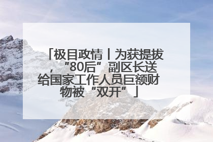 极目政情丨为获提拔，“80后”副区长送给国家工作人员巨额财物被“双开”