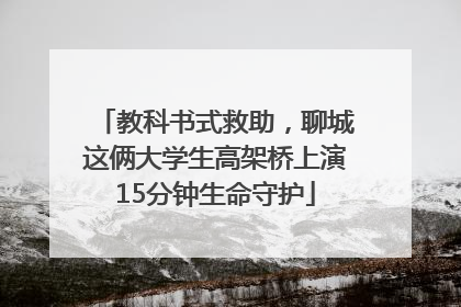 教科书式救助，聊城这俩大学生高架桥上演15分钟生命守护