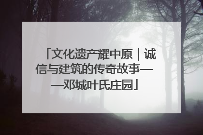 文化遗产耀中原｜诚信与建筑的传奇故事——邓城叶氏庄园