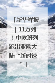 新华鲜报｜11万列！中欧班列跑出亚欧大陆“新时速”