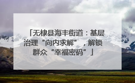 无棣县海丰街道：基层治理“向内求解”，解锁群众“幸福密码”