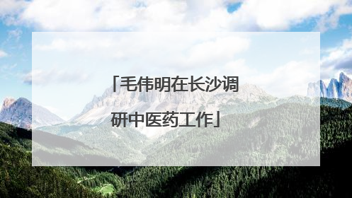 毛伟明在长沙调研中医药工作