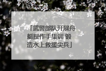 武警部队开展舟艇操作手集训 锻造水上救援尖兵