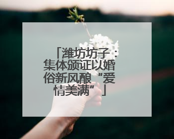 潍坊坊子：集体颁证以婚俗新风酿“爱情美满”