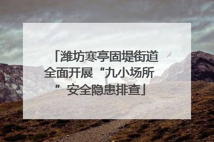 潍坊寒亭固堤街道全面开展“九小场所”安全隐患排查