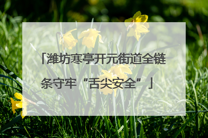 潍坊寒亭开元街道全链条守牢“舌尖安全”
