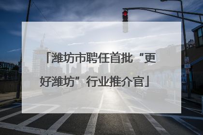潍坊市聘任首批“更好潍坊”行业推介官