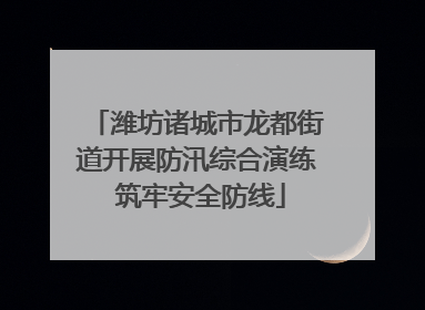 潍坊诸城市龙都街道开展防汛综合演练 筑牢安全防线