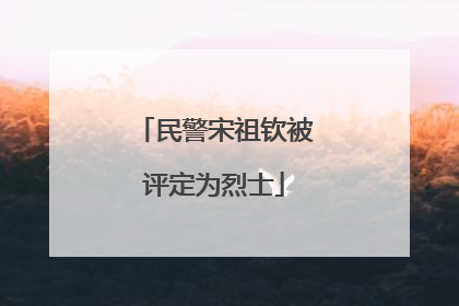 民警宋祖钦被评定为烈士