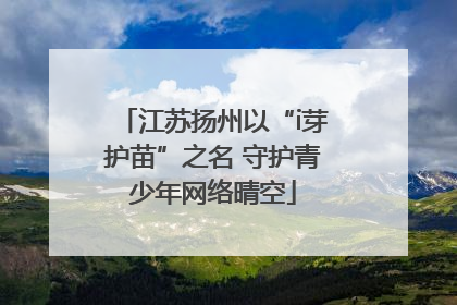 江苏扬州以“i芽护苗”之名 守护青少年网络晴空