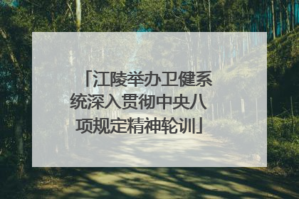 江陵举办卫健系统深入贯彻中央八项规定精神轮训