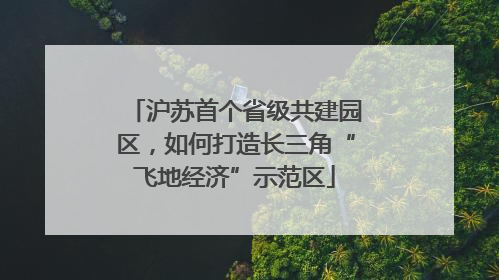 沪苏首个省级共建园区，如何打造长三角“飞地经济”示范区