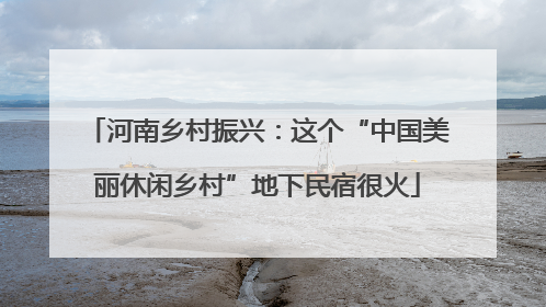 河南乡村振兴：这个“中国美丽休闲乡村”地下民宿很火